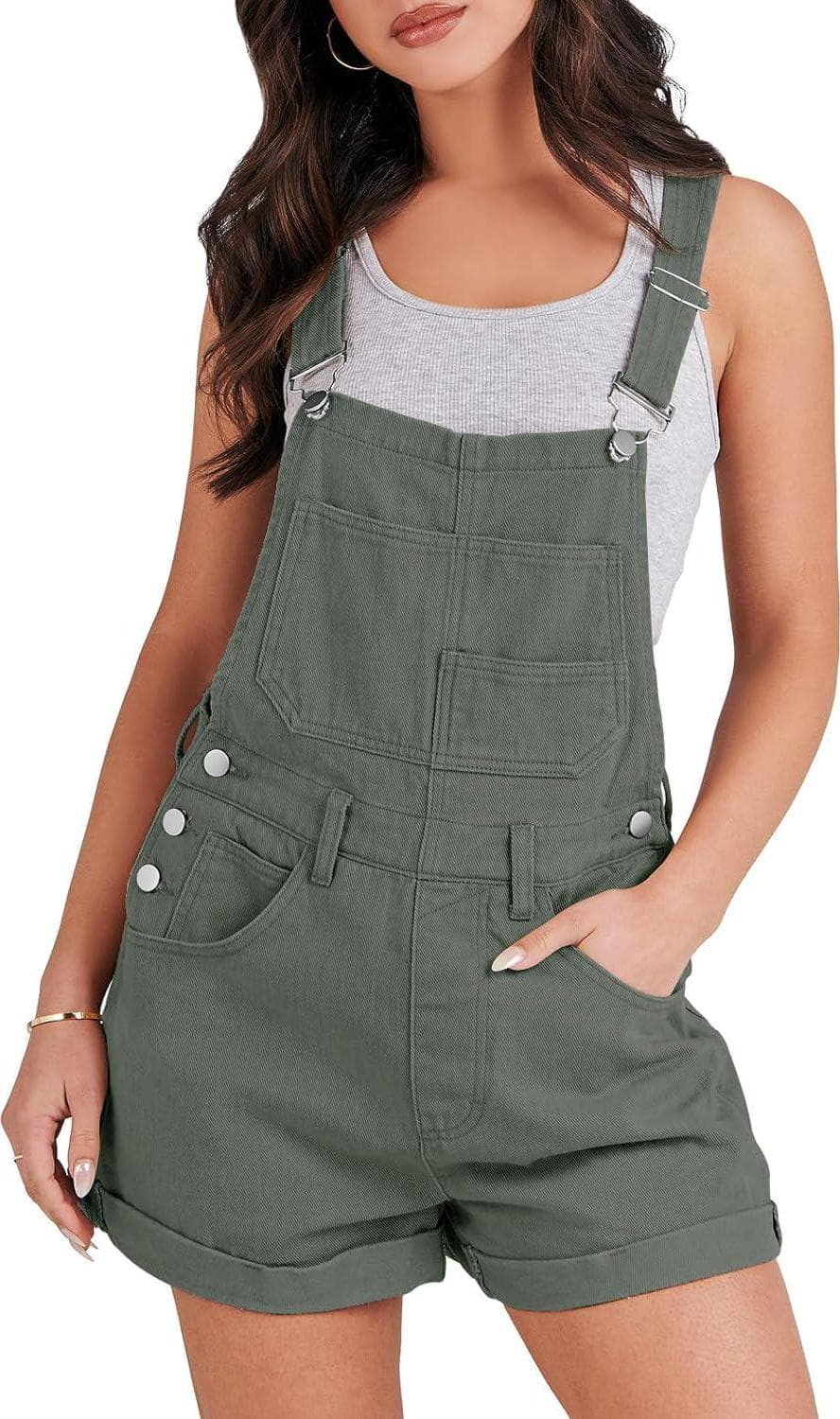 ANRABESS Overalls for Women 2024 Summer Casual Loose Fit Adjustable Shorts Denim Overall Rompers Bib Jeans Shortalls Outfits