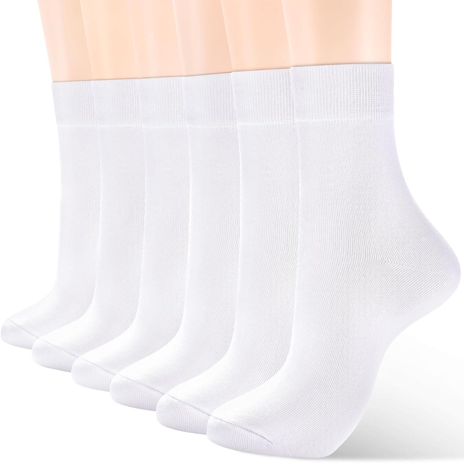 ATBITER Women’s Thin Cotton Socks,Soft Cotton Bootie Socks Women Above Ankle Crew Socks (6-Pairs With gift box)