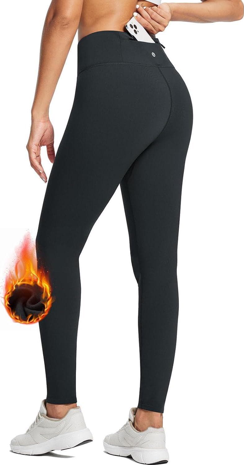 BALEAF Women’s Fleece Lined Leggings Water Resistant Thermal Winter Warm Tights High Waisted with Pockets Running Gear