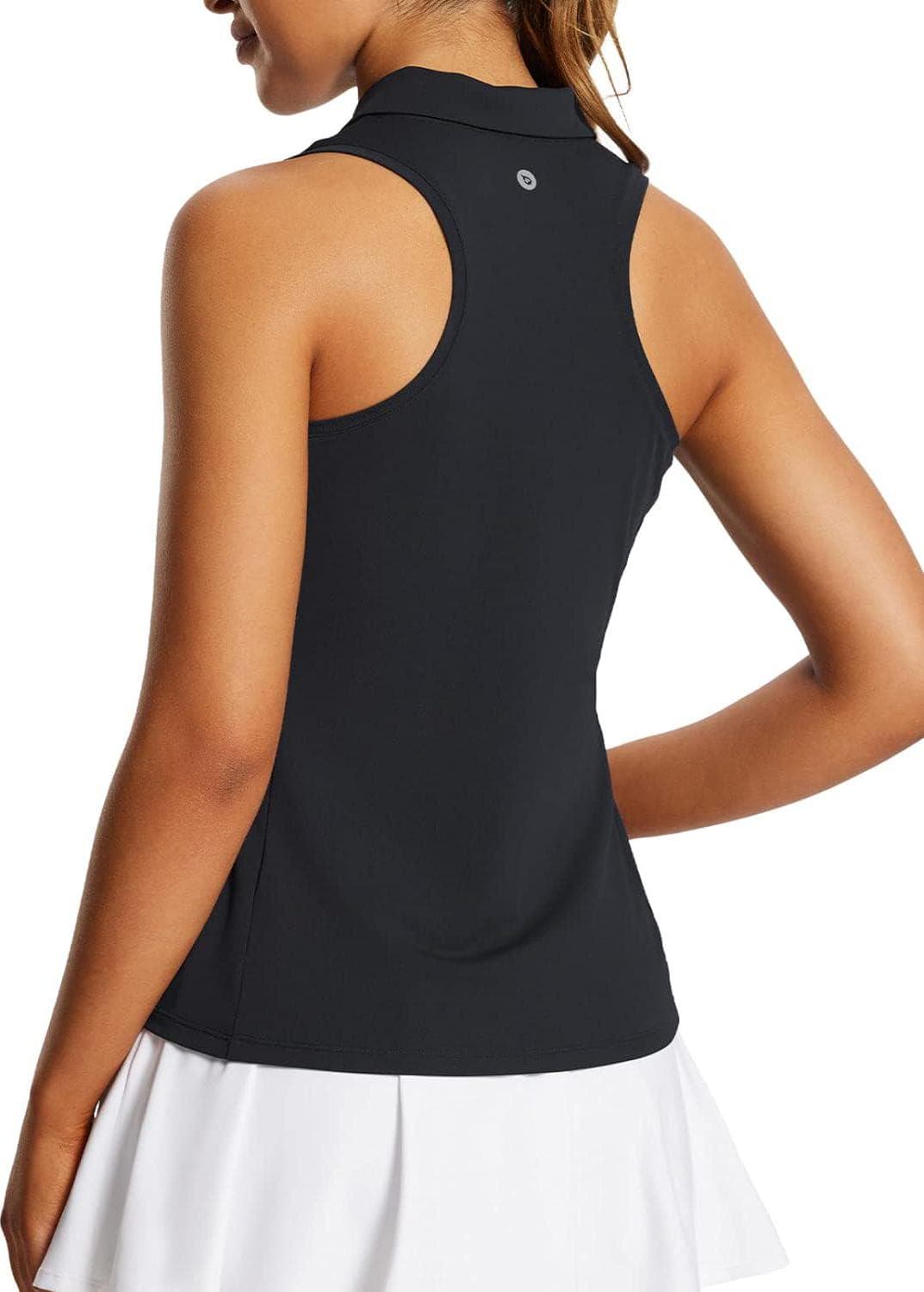 BALEAF Women’s Golf Shirts Tank Tops Sleeveless Tennis Polo Racerback with Collar Athletic Tanks Quick Dry