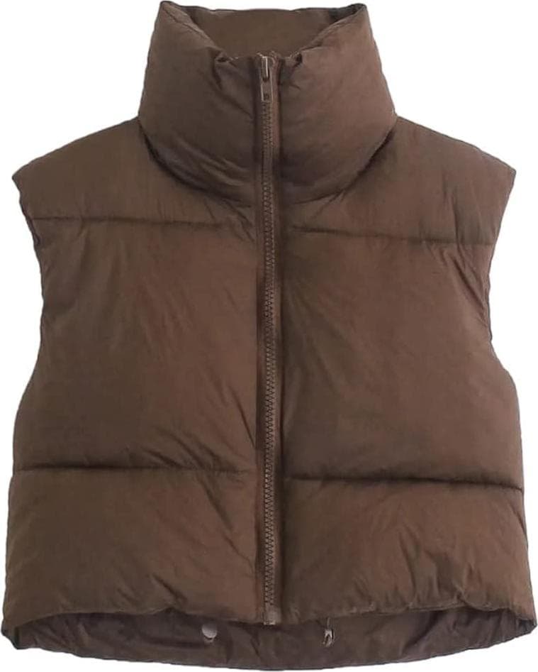 KEOMUD Women’s Winter Crop Vest Lightweight Sleeveless Warm Outerwear Puffer Vest Padded Gilet