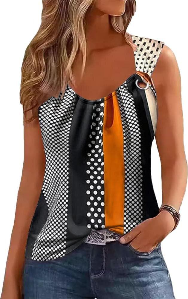 Tank Tops for Women 2024 Trendy Summer T Shirts V Neck Sleeveless Shirts Spring Clothes Casual Loose Blouses