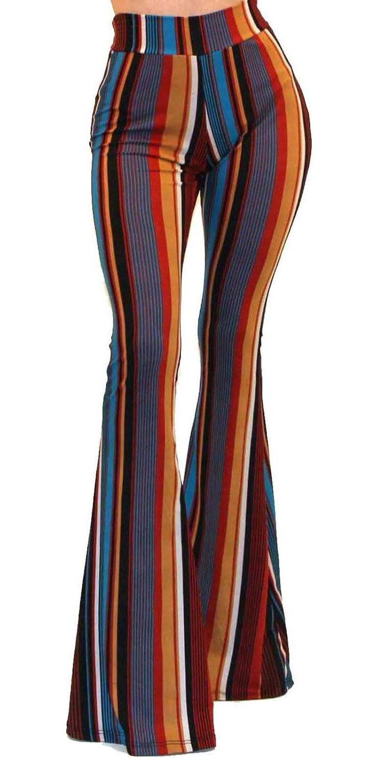 Vivicastle Women’s USA Boho Comfy Stretchy Bell Bottom Flare Pants